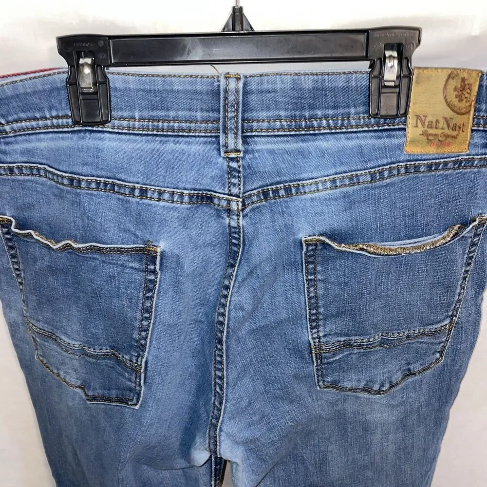 Nat Nast Men’s Stretchy Jeans Size 36x32 Blue Denim Streetwear Outdoors Comfort